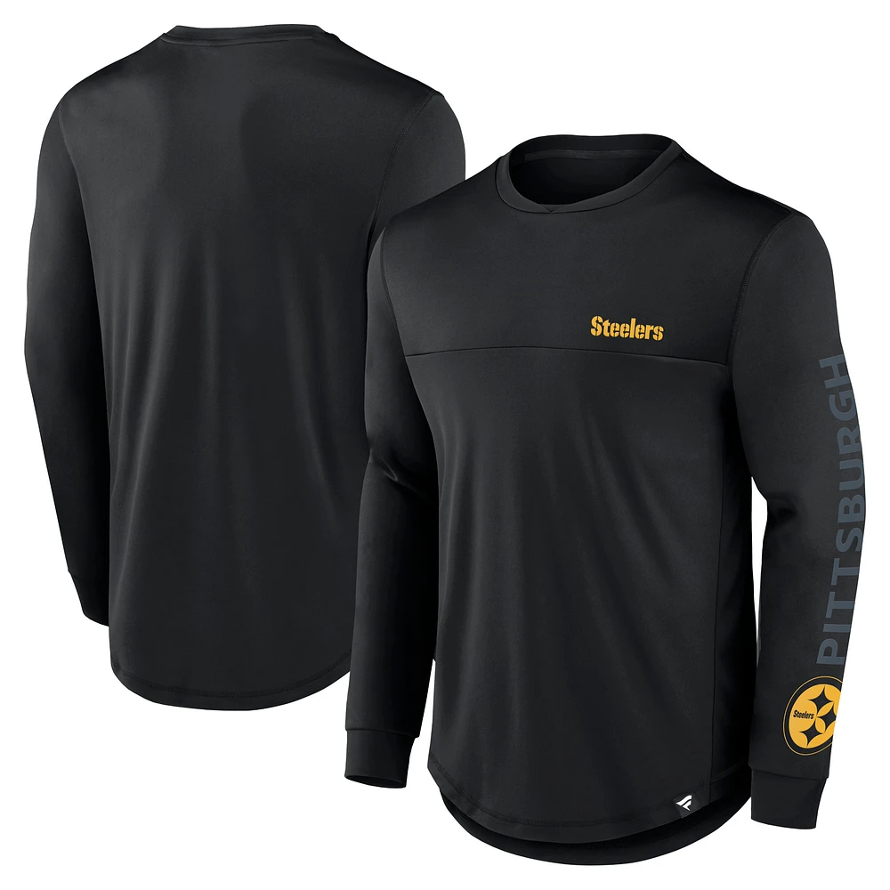 Men's Fanatics Black Pittsburgh Steelers Blackout Long Sleeve T-Shirt