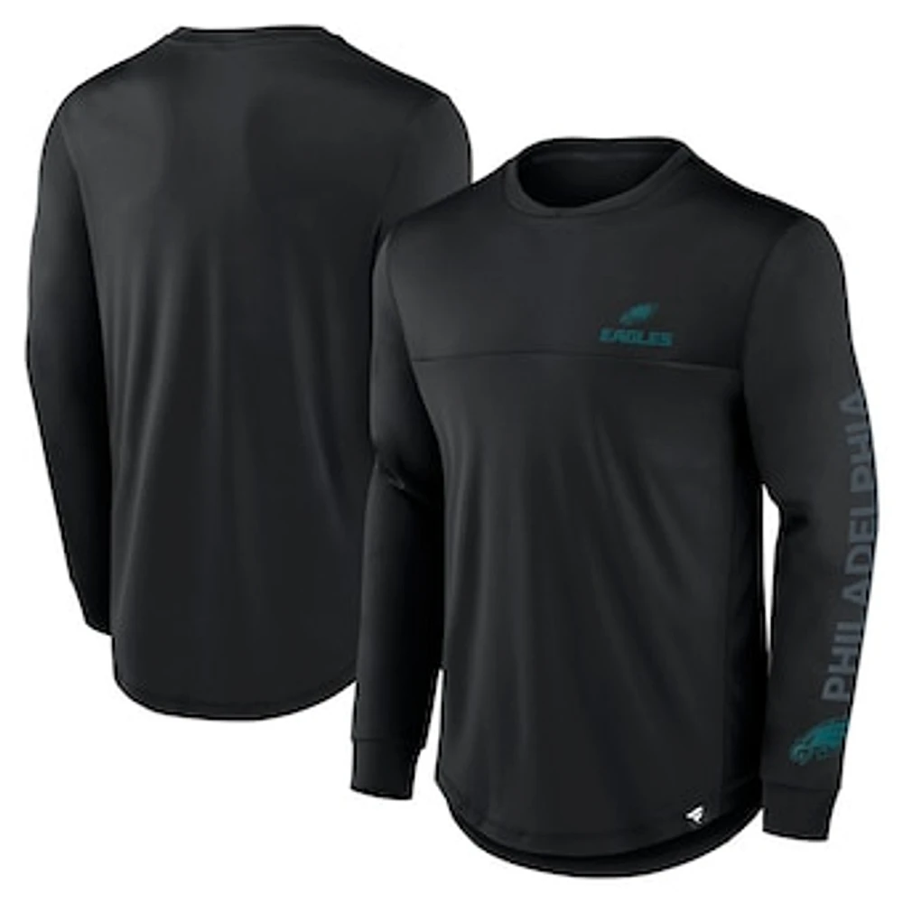 Men's Fanatics Black Philadelphia Eagles Blackout Long Sleeve T-Shirt