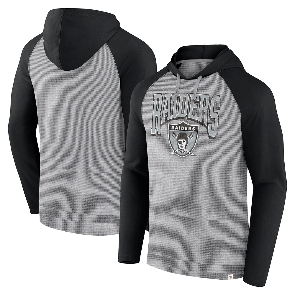 Men's Fanatics Charcoal/Black Las Vegas Raiders Under Center Pullover Hoodie