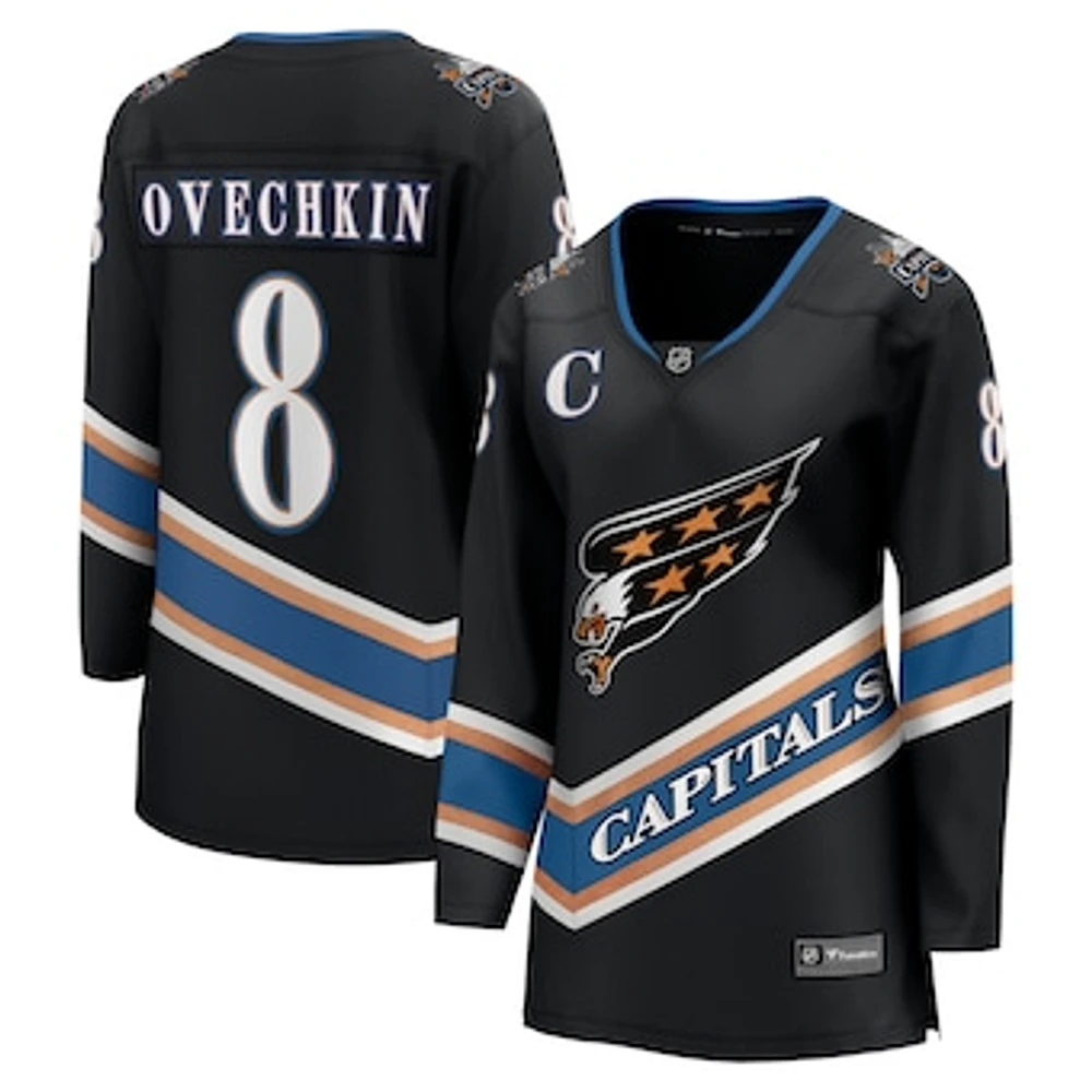 Women's Fanatics Alexander Ovechkin Black Washington Capitals Alternate 50th Anniversary Premier Breakaway Player Jersey