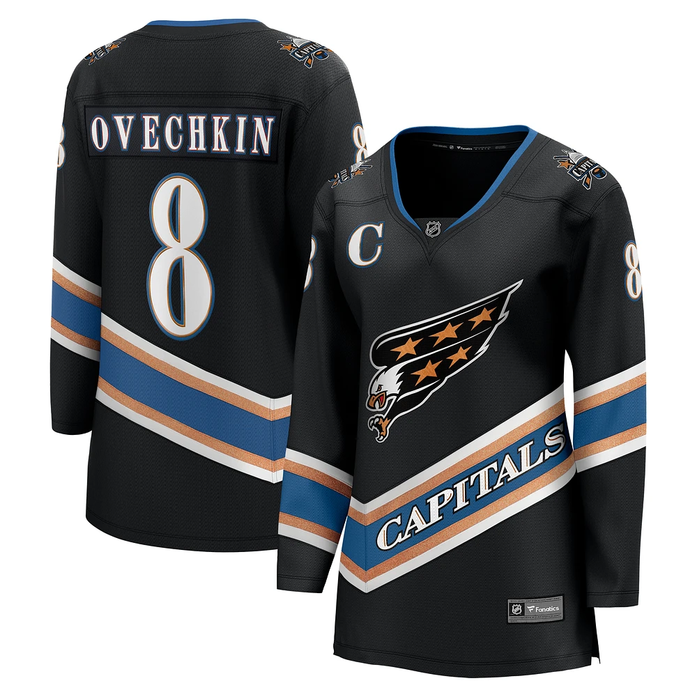 Women's Fanatics Alexander Ovechkin Black Washington Capitals Alternate 50th Anniversary Premier Breakaway Player Jersey