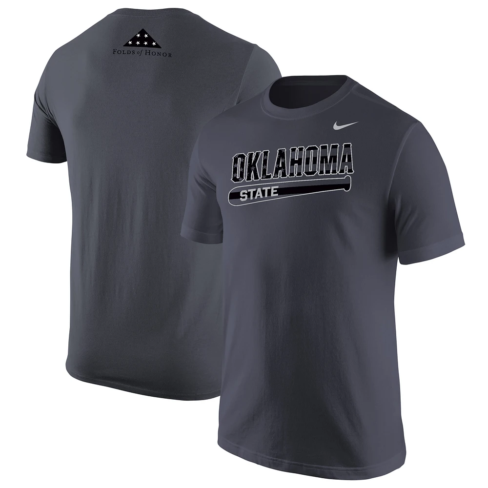 Men's Nike Anthracite Oklahoma State Cowboys Folds of Honor T-Shirt