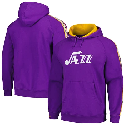 Men's Mitchell & Ness Purple Utah Jazz Hardwood Classics Nights Raglan Pullover Hoodie