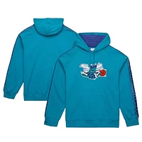 Men's Mitchell & Ness Teal Charlotte Hornets Hardwood Classics Nights Raglan Pullover Hoodie