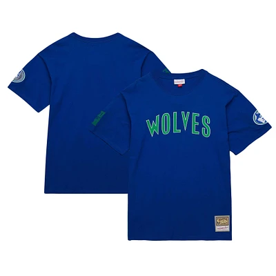 Men's Mitchell & Ness Blue Minnesota Timberwolves Hardwood Classics Nights Premium T-Shirt