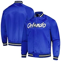 Men's Mitchell & Ness Orlando Magic Hardwood Classics Throwback Wordmark Raglan Full-Snap Jacket