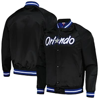 Men's Mitchell & Ness Orlando Magic Hardwood Classics Throwback Wordmark Raglan Full-Snap Jacket