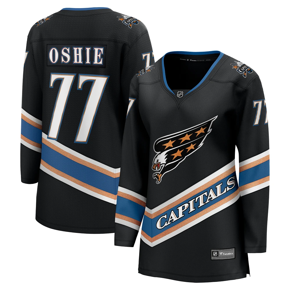 Women's Fanatics TJ Oshie Black Washington Capitals Alternate 50th Anniversary Premier Breakaway Player Jersey