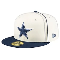 Men's New Era Cream Dallas Cowboys Soutache 59FIFTY Fitted Hat