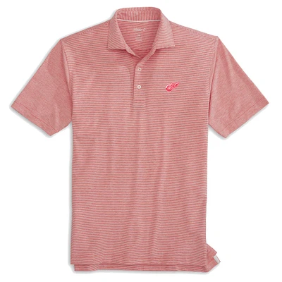 Men's johnnie-O Red Detroit Wings Lyndon Striped Jersey Polo