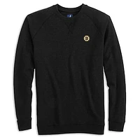 Men's johnnie-O Black Boston Bruins Freeman Tri-Blend Raglan Pullover Sweatshirt