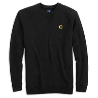 Men's johnnie-O Black Boston Bruins Freeman Tri-Blend Raglan Pullover Sweatshirt