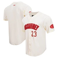 Men's Pro Standard Christian McCaffrey Cream San Francisco 49ers Name & Number Triple Tonal Button-Up Baseball Jersey