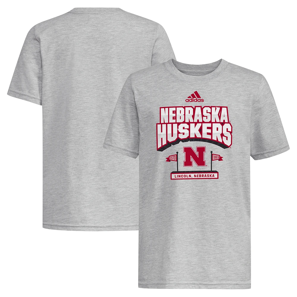 Men's adidas Gray Nebraska Huskers Stake Our Claim T-Shirt