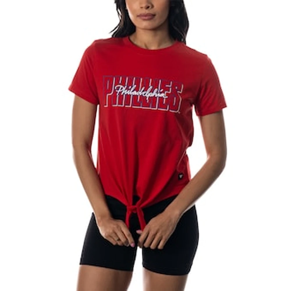 Women's The Wild Collective Red Philadelphia Phillies Twist Front T-Shirt