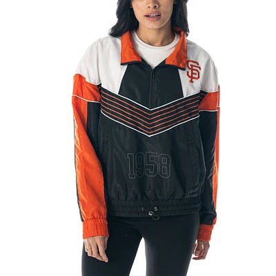 Women's The Wild Collective  Black San Francisco Giants Chevron Half-Zip Track Jacket