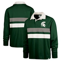 Men's '47 Green Michigan State Spartans Clubhouse Knox Thames Long Sleeve Rugby Polo