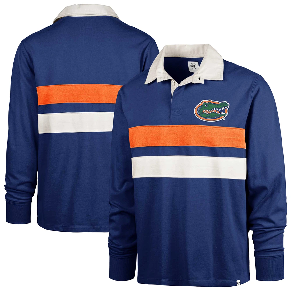 Men's '47 Royal Florida Gators Clubhouse Knox Thames Long Sleeve Rugby Polo