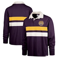 Men's '47 Purple LSU Tigers Clubhouse Knox Thames Long Sleeve Rugby Polo