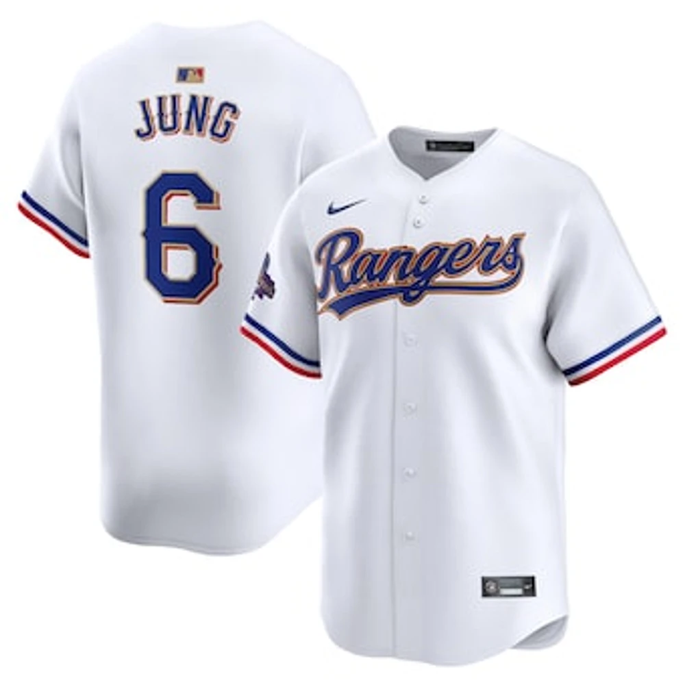 Men's Nike Josh Jung White Texas Rangers 2024 Gold Collection Limited Player Jersey