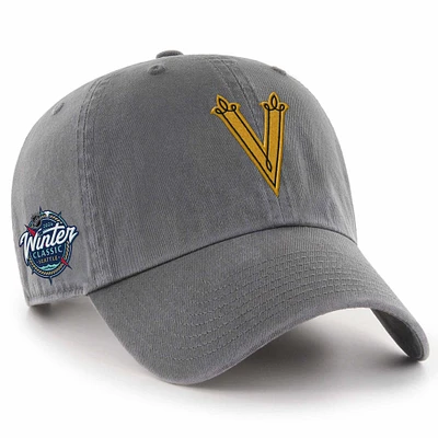 Men's '47 Vegas Golden Knights Charcoal 2024 NHL Winter Classic Clean Up Adjustable Hat