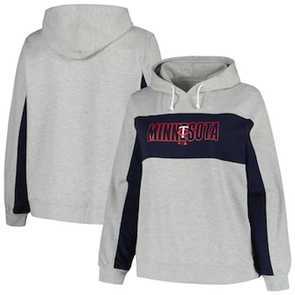 Women's Profile Heather Gray Minnesota Twins Plus Pullover Hoodie