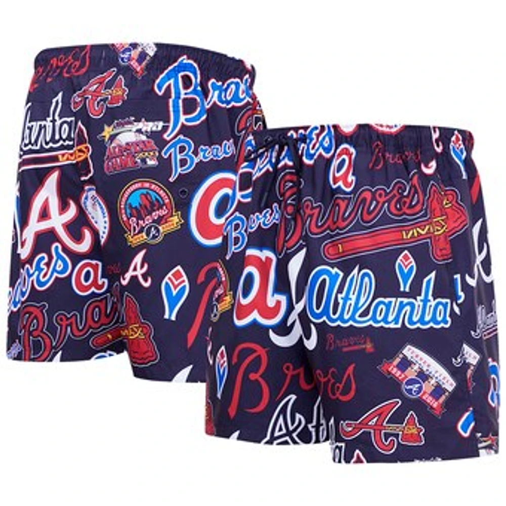 Men's Pro Standard Navy Atlanta Braves Toss Logo Woven Shorts