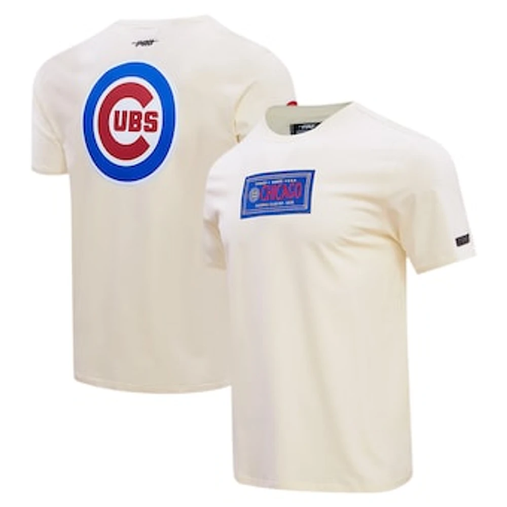 Men's Pro Standard Cream Chicago Cubs Club Member Badge T-Shirt