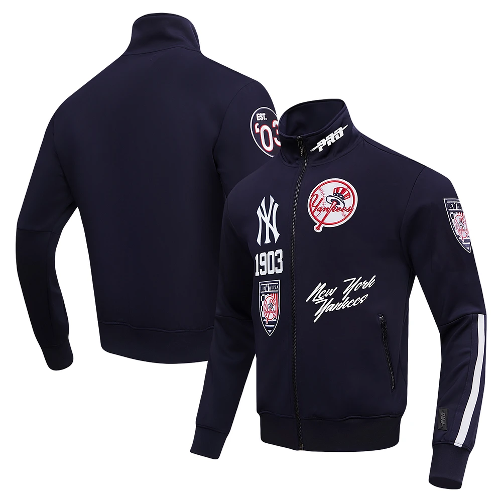 Men's Pro Standard Navy New York Yankees Fast Lane Full-Zip Track Jacket