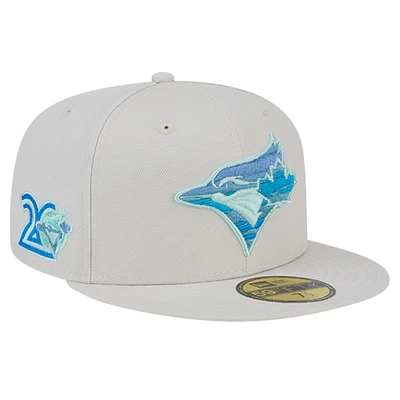 Men's New Era Khaki Toronto Blue Jays Blue Logo 59FIFTY Fitted Hat