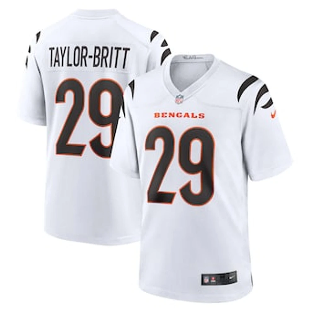 Men's Nike Cam Taylor-Britt  White Cincinnati Bengals Game Jersey