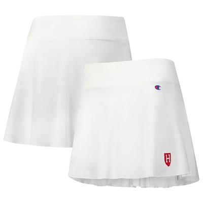 Women's Champion White Harvard Crimson Tailgate Soft Touch Skort