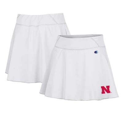 Women's Champion White Nebraska Huskers Tailgate Soft Touch Skort