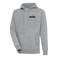 Men's Antigua Heather Gray Daytona International Speedway Victory Pullover Hoodie