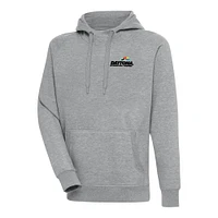Men's Antigua Heather Gray Daytona International Speedway Victory Pullover Hoodie