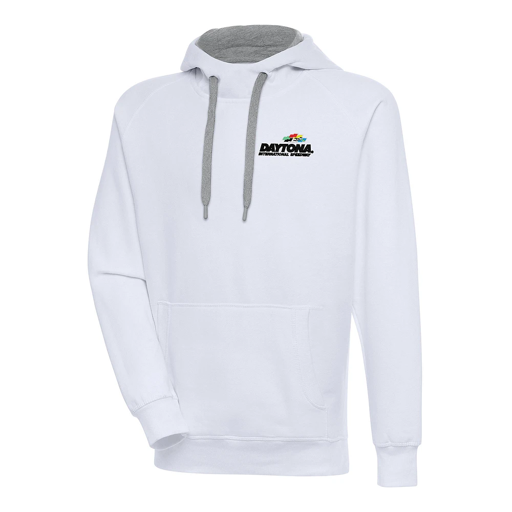Men's Antigua White Daytona International Speedway Victory Pullover Hoodie