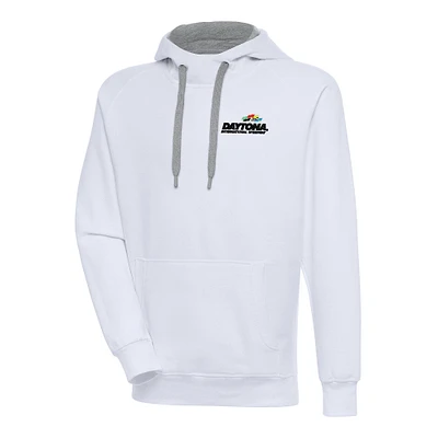 Men's Antigua White Daytona International Speedway Victory Pullover Hoodie