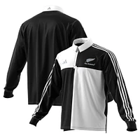 Men's adidas Black New Zealand Rugby 2024/25  Long Sleeve Polo Jersey