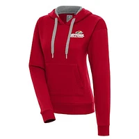 Women's Antigua  Red Daytona International Speedway Victory Pullover Hoodie