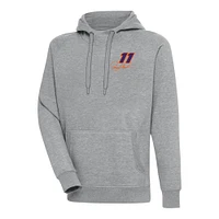 Men's Antigua Heather Gray Denny Hamlin Victory Pullover Hoodie