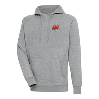Men's Antigua Heather Gray Joey Logano Victory Pullover Hoodie