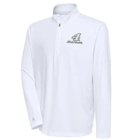 Men's Antigua White Kevin Harvick Tribute Quarter-Zip Pullover Top