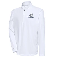 Men's Antigua White Kevin Harvick Tribute Quarter-Zip Pullover Top