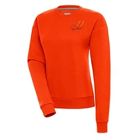 Women's Antigua  Orange Denny Hamlin Victory Pullover Sweatshirt