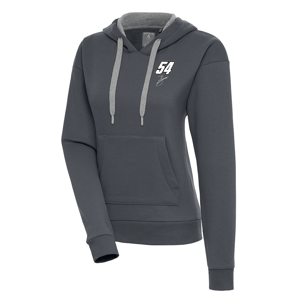 Women's Antigua Charcoal Ty Gibbs Victory Pullover Hoodie