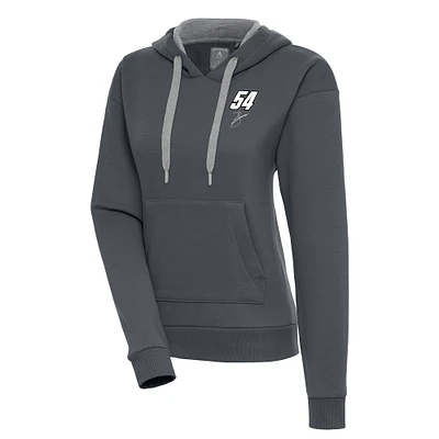 Women's Antigua  Charcoal Ty Gibbs Victory Pullover Hoodie