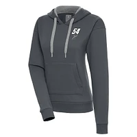 Women's Antigua  Charcoal Ty Gibbs Victory Pullover Hoodie