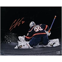 Ilya Sorokin New York Islanders Autographed 16" x 20" Making Save Spotlight Photograph