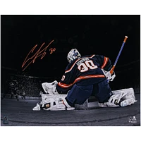 Ilya Sorokin New York Islanders Autographed 16" x 20" Making Save Spotlight Photograph