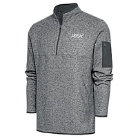 Men's Antigua Heather Gray Roush Fenway Keselowski Racing Fortune Quarter-Zip Pullover Jacket